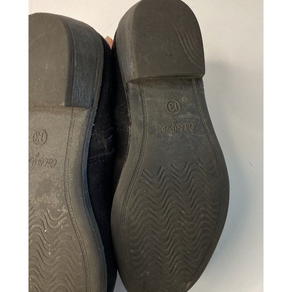 Cat & Jack Black Faux Suede Booties Zip Up Ankle Boots Girls Size 13 Target - Picture 11 of 12